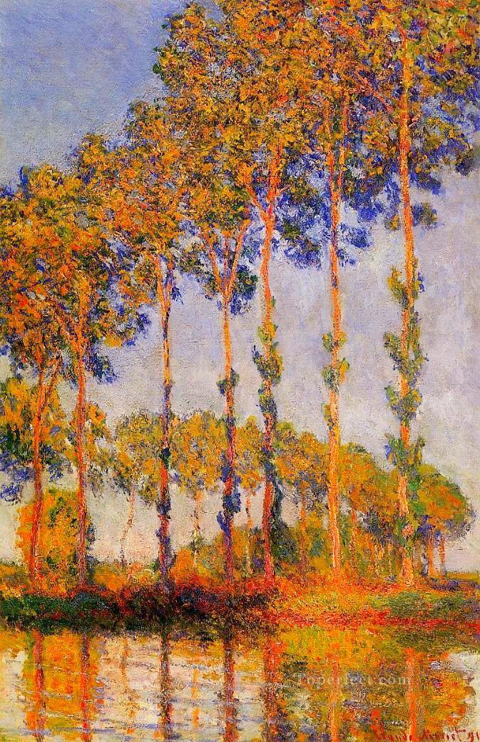 A Row of Poplars Claude Monet Oil Paintings